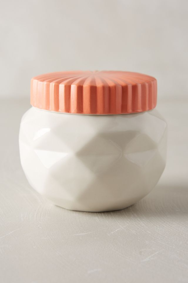 Faceted Ceramic Candle #1