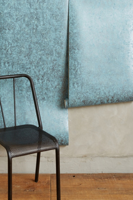 Anthropologie Grace-weathered Wallpaper In Blue