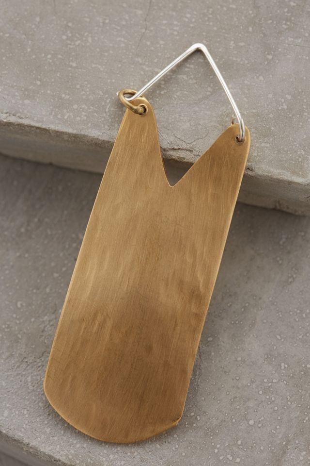 Brass Shield Earrings #1