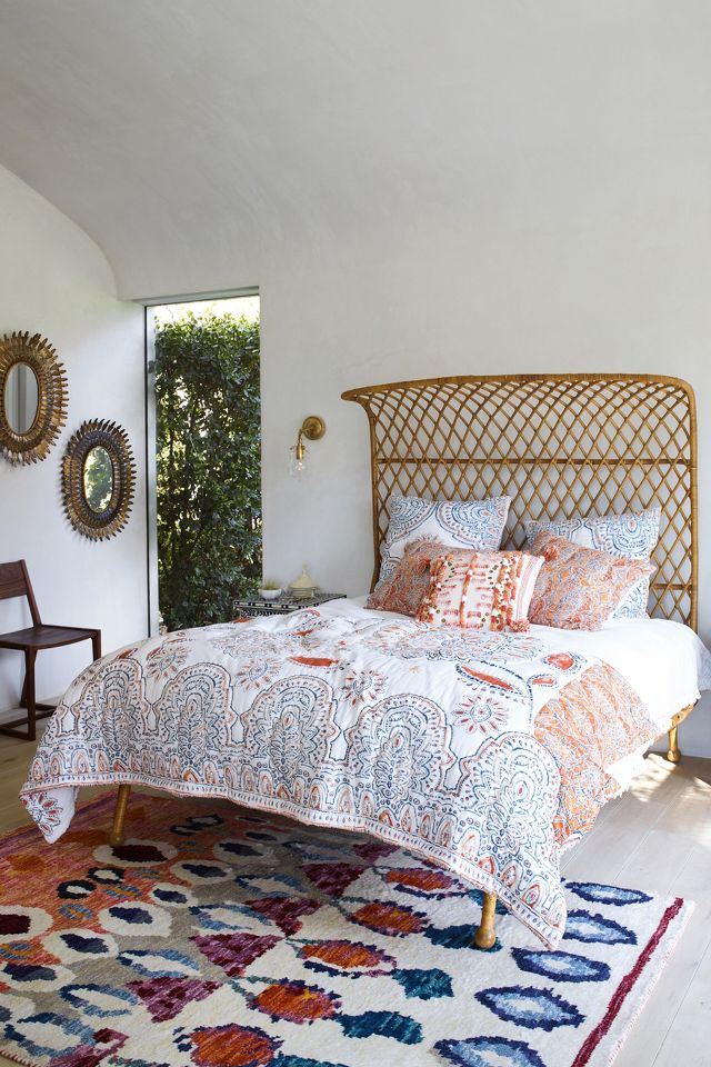 Anthropologie curved shop rattan bed