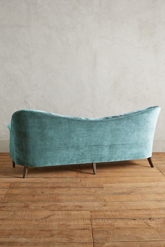Slub Velvet Pied-A-Terre Sofa, Hickory #1