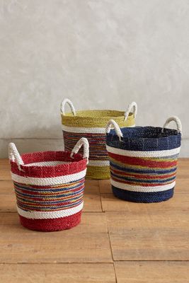 Handmade Market Stripe Baskets