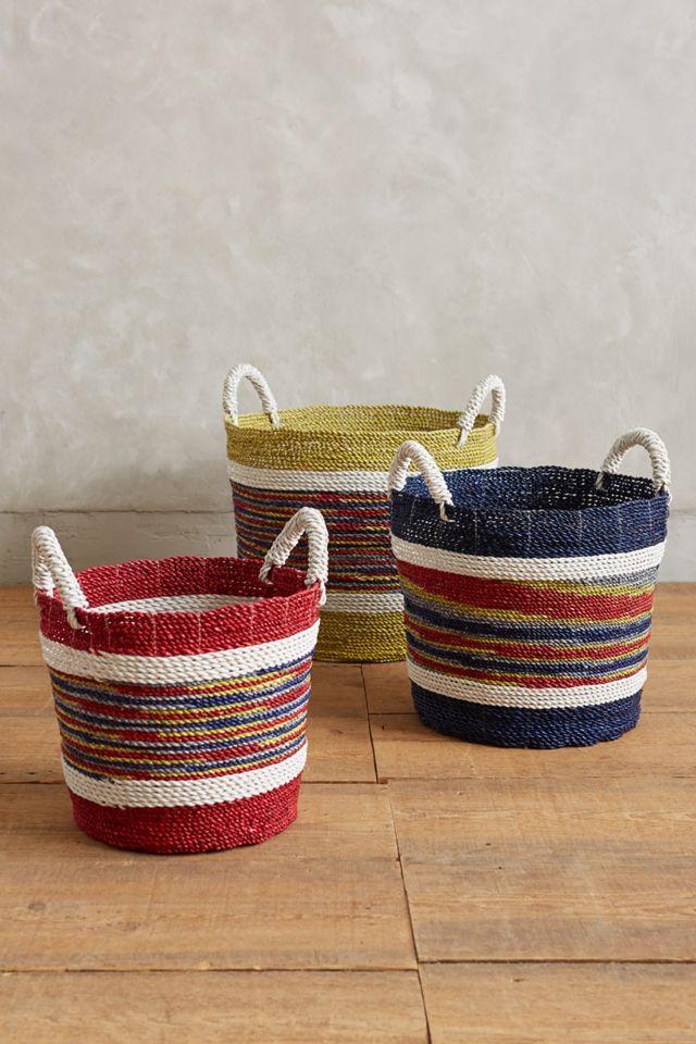Handmade Market Stripe Baskets