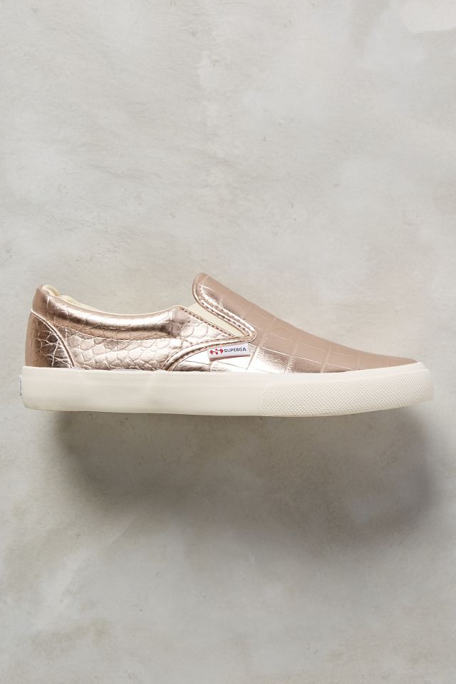 Superga gold slip sales on