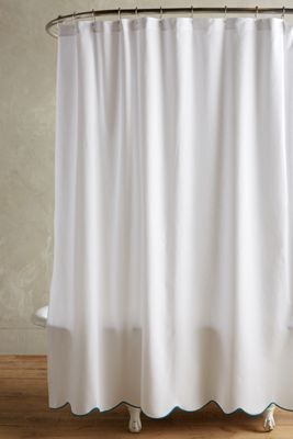 Peacock Alley Pique Scalloped Shower Curtain