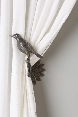 Anthropologie Gilded Aviary Tieback In Grey