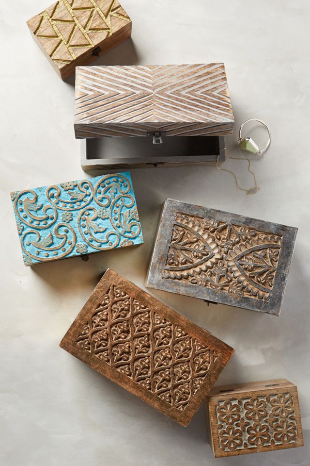 Carved Wood Jewelry Box