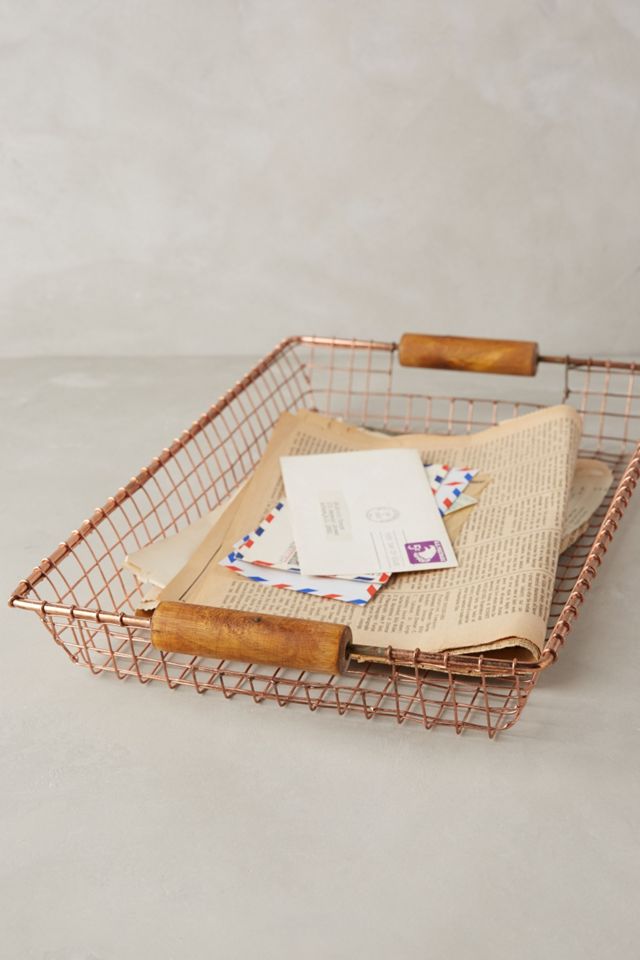 Rosy Wire Basket
