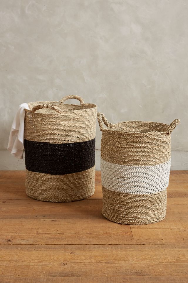 Banded Seagrass Baskets | Anthropologie