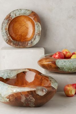 Teak And Resin Bowl