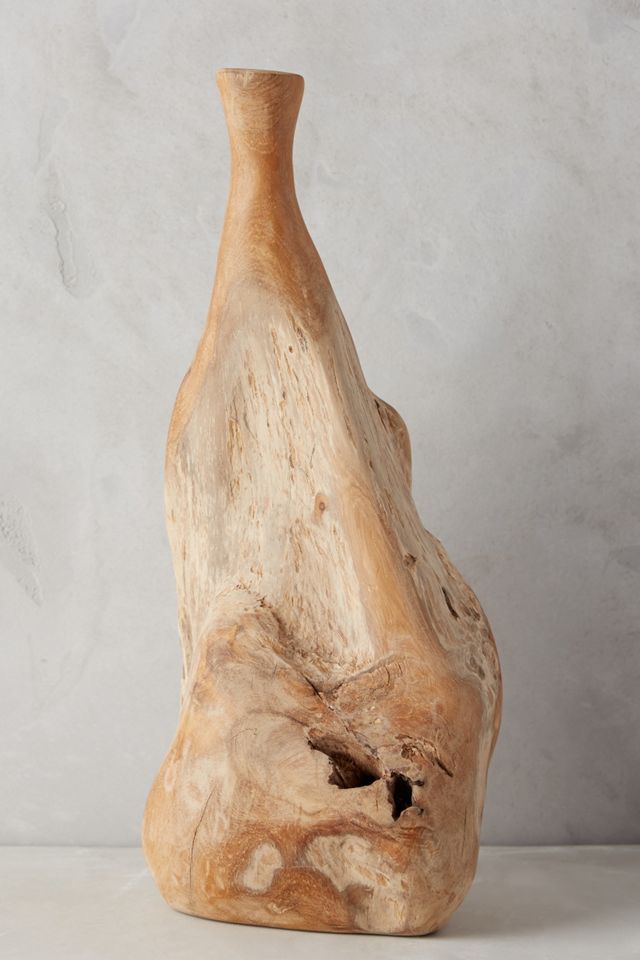 Teak Bottle Vase #2