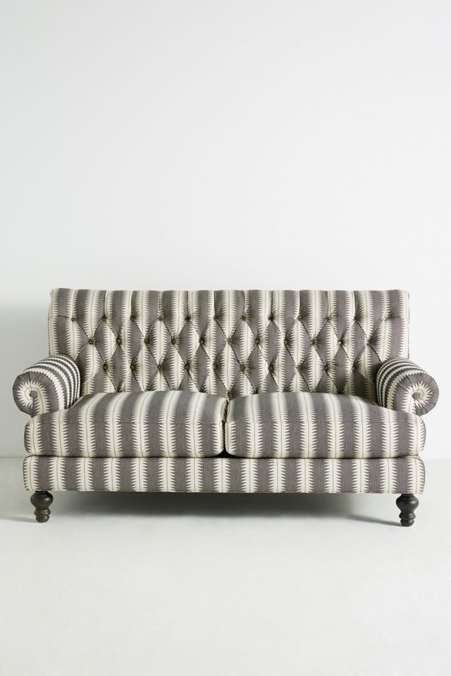 Suren-Striped Fan Pleat Sofa #1