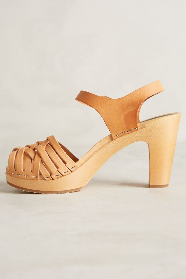 Swedish Hasbeens Braided Sky High Clogs | Anthropologie