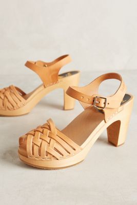 Swedish Hasbeens Braided Sky High Clogs