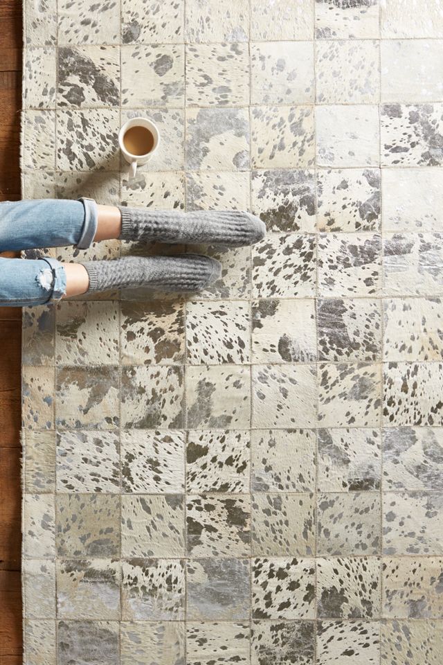Metallic Patchwork Hide Rug Swatch #1
