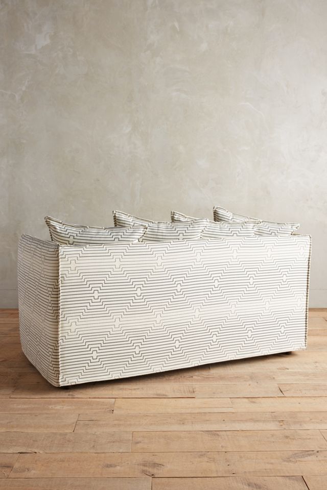 Striped Carlier Slipcover Settee #1