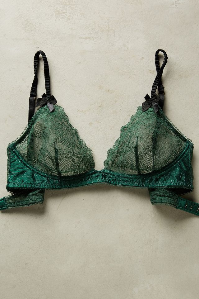 Mia Graphic Lace Underwire Bra - Green