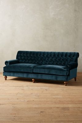 Velvet Fan Pleat Sofa