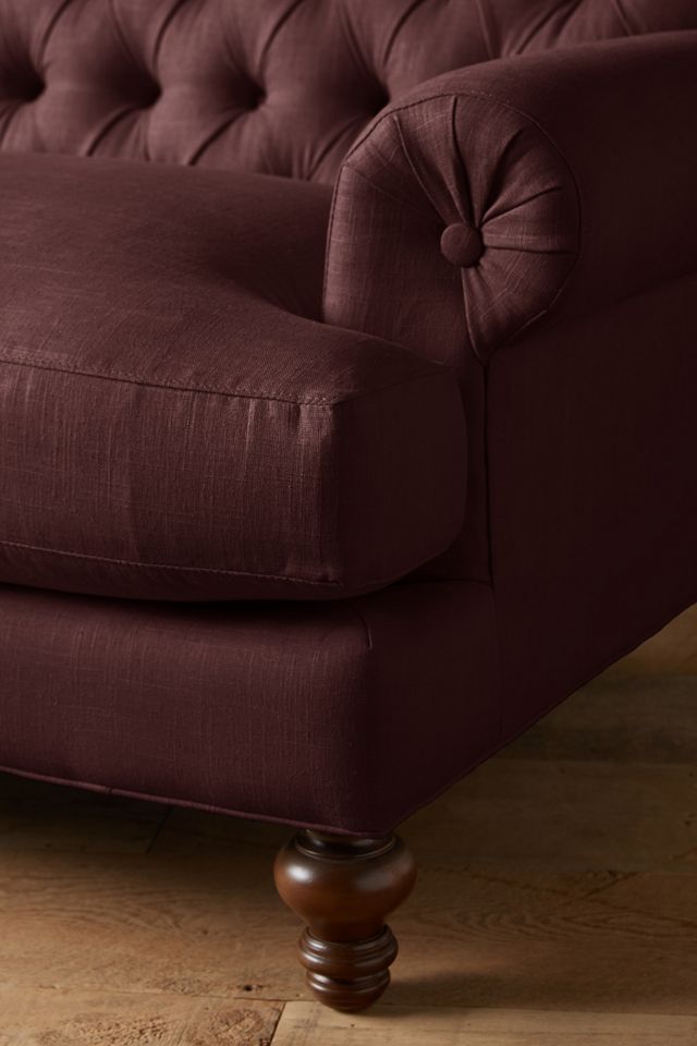 Linen Fan Pleat Sofa #1
