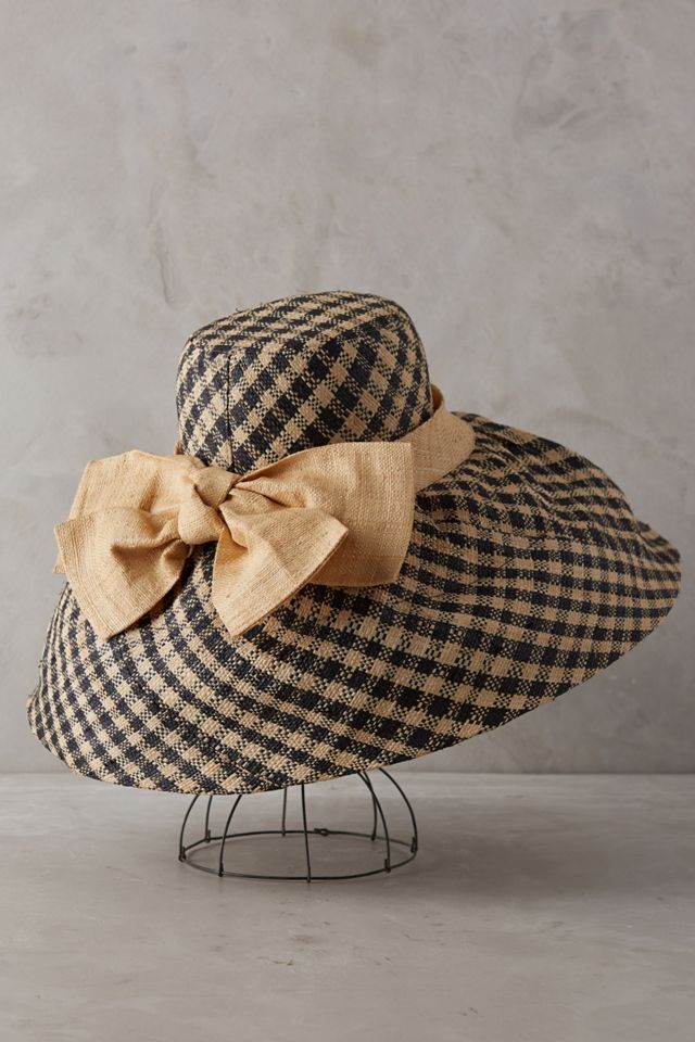 Raffia Gingham Sun Hat #1