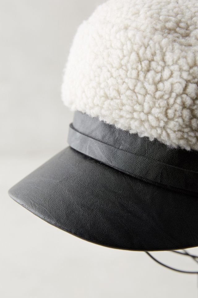 Shearling Newsboy Cap #1