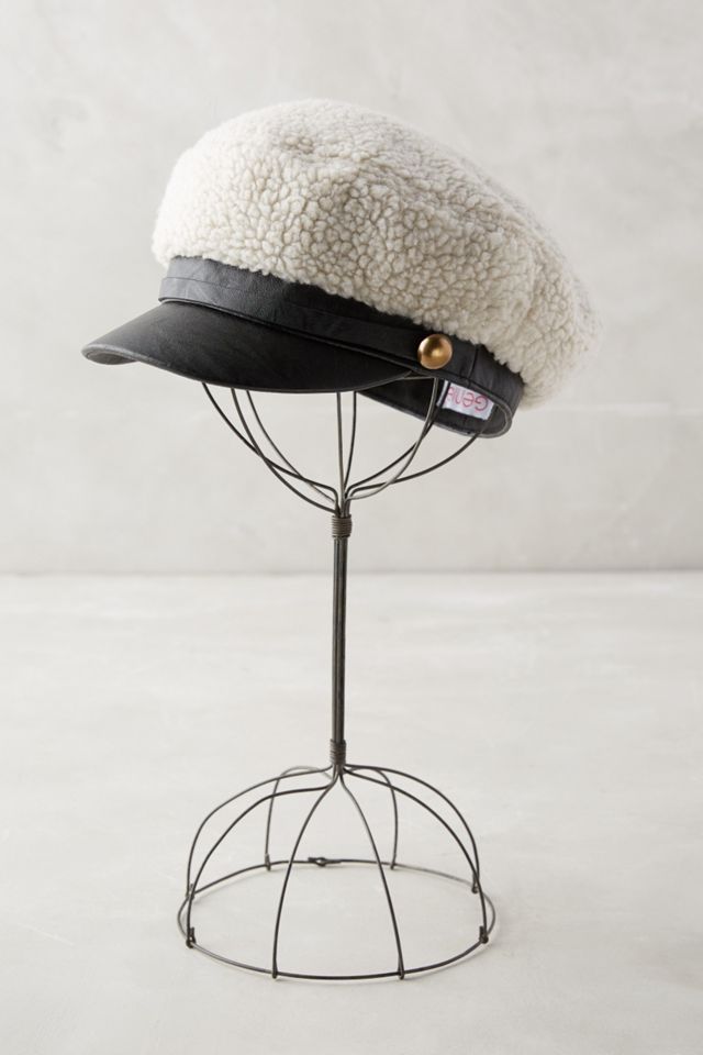 Shearling Newsboy Cap