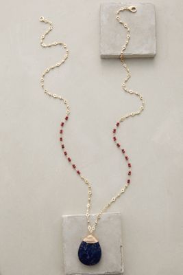 Wrapped Lapis Pendant Necklace