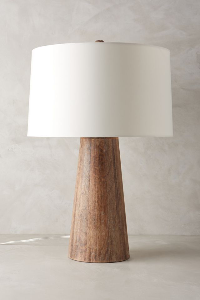 Wood Barrel Table Lamp #1