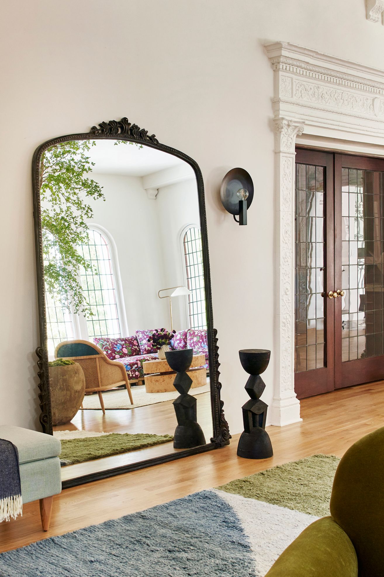 The Gleaming Primrose 7' Floor Mirror - Antique Black, One Size