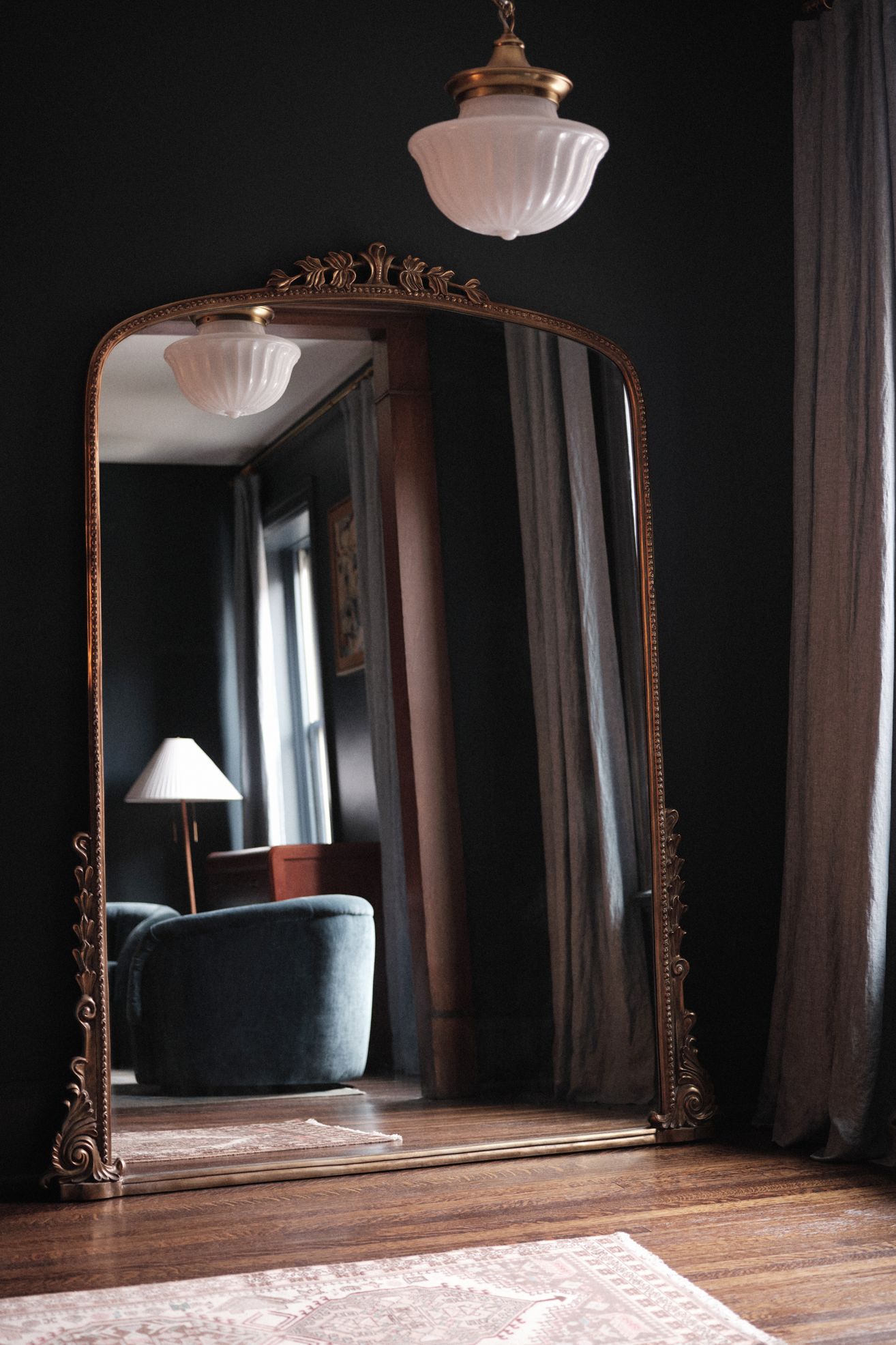 The Gleaming Primrose 7' Floor Mirror - Gold, One Size