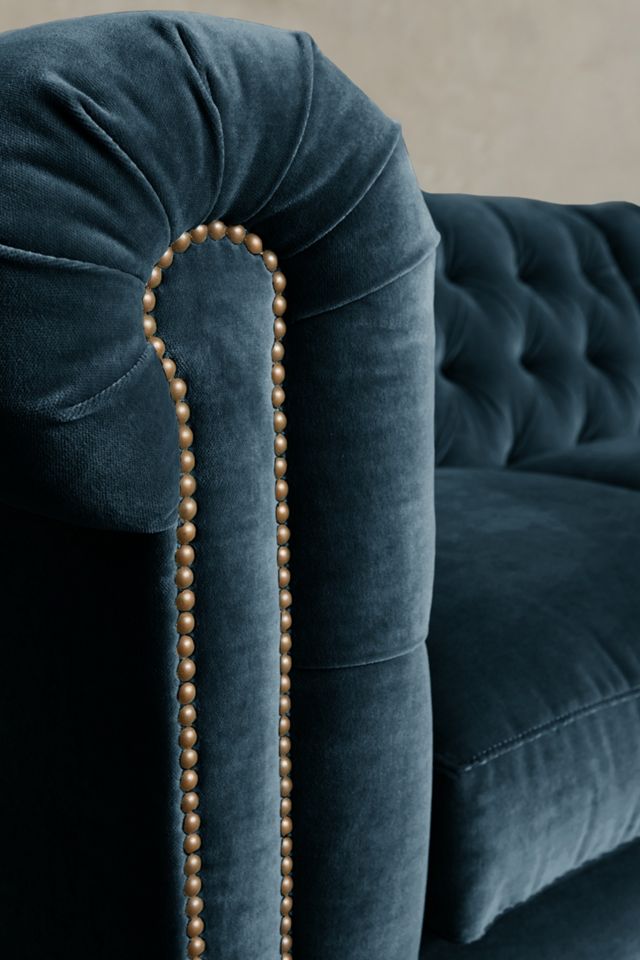 Velvet Lyre Chesterfield Sectional, Wilcox #2