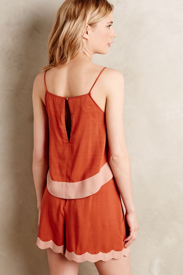 Scalloped Auburn Romper  #1