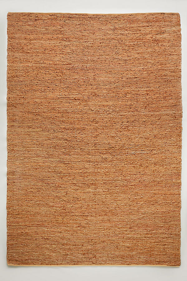 Anthropologie Leather-twined Rug In Brown