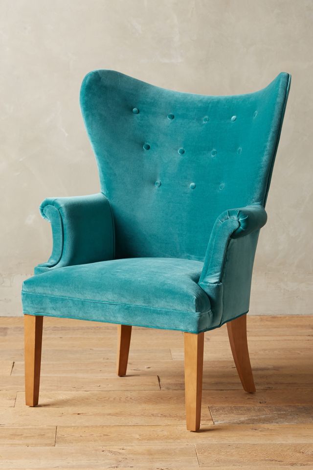 Velvet wingback best sale chair cover