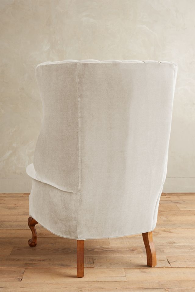 Velvet English Fireside Chair #1