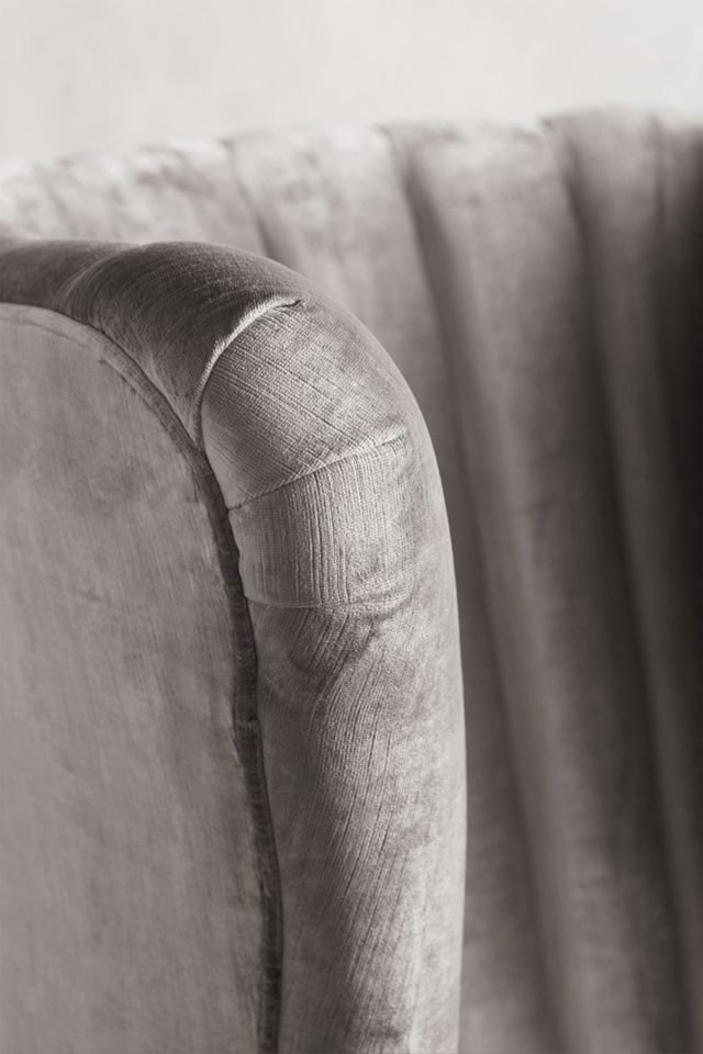 Slub Velvet English Fireside Chair #3