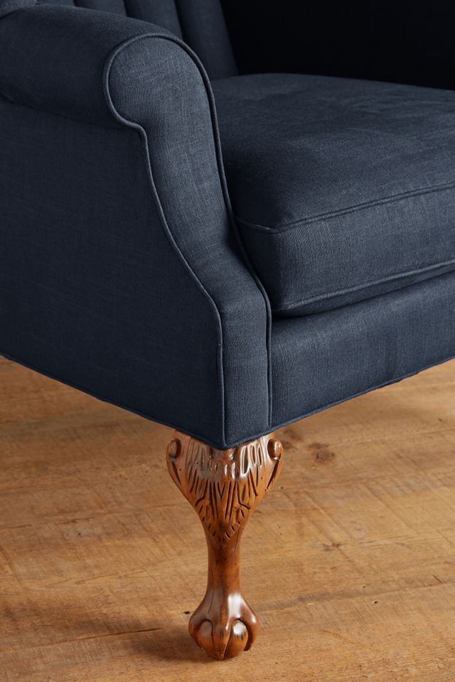 Linen English Fireside Chair #2