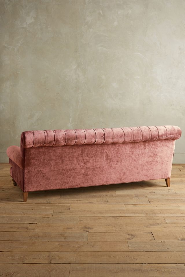Slub Velvet Fan Pleat Sofa #1