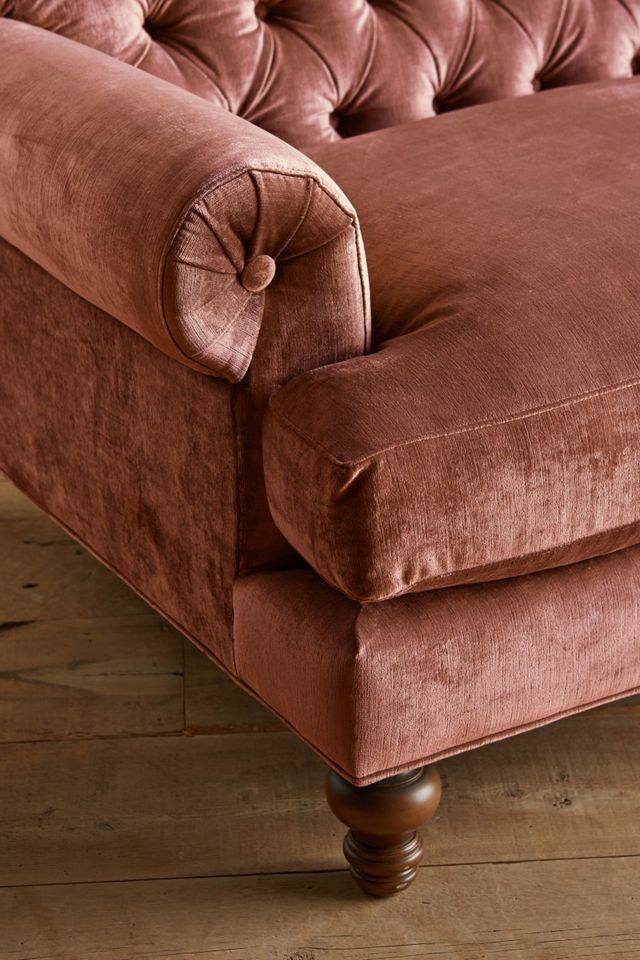 Slub Velvet Fan Pleat Sofa #2