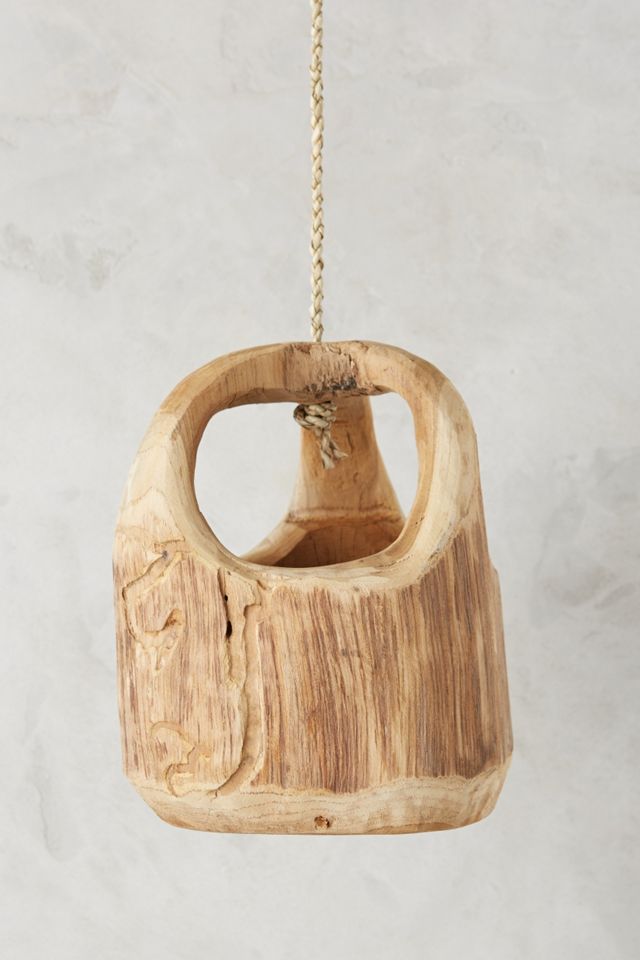 Teak Wood Hanging Planter #1