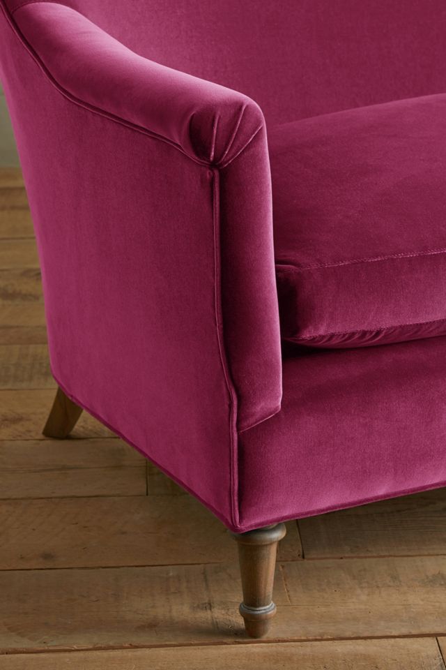Velvet Pied-A-Terre Sofa, Wilcox #2