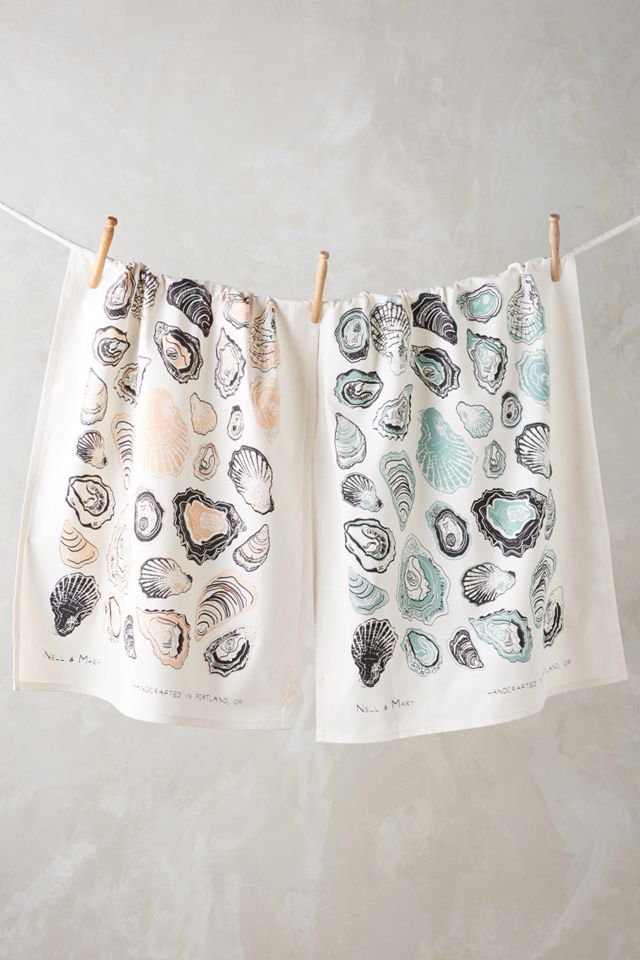 Oyster Shells Dishtowel #2