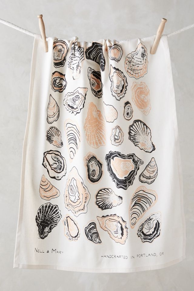 Oyster Shells Dishtowel #1