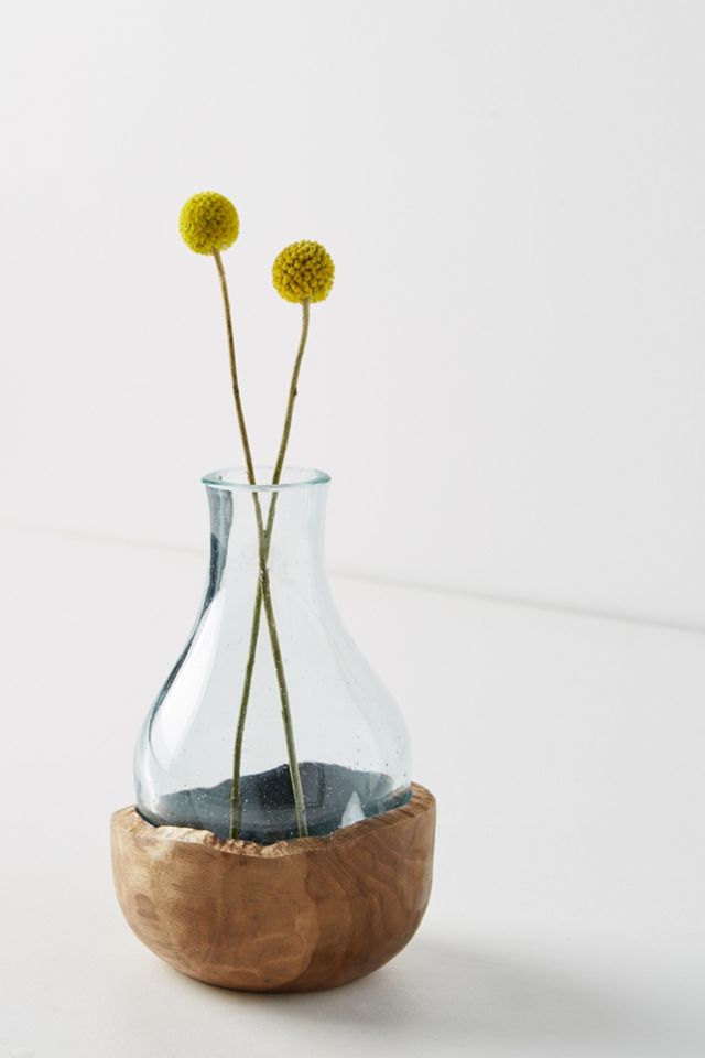 Teak & Bottle Bud Vase #3