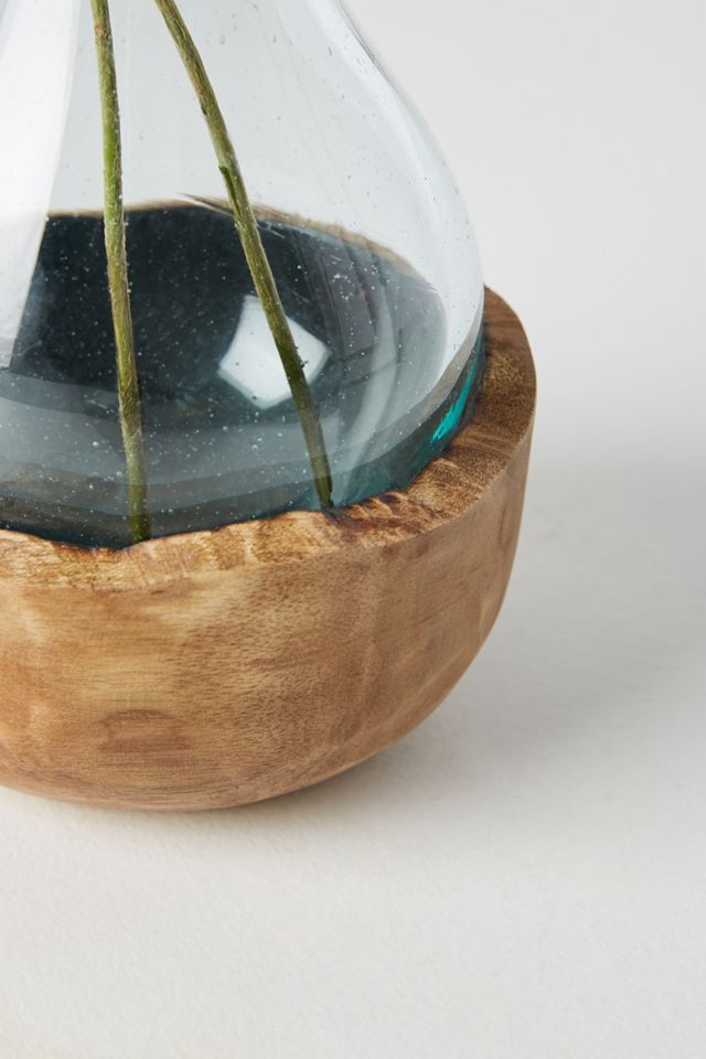 Teak & Bottle Bud Vase #4