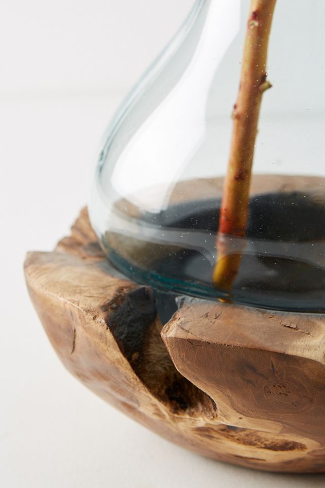 Teak & Bottle Bud Vase #6