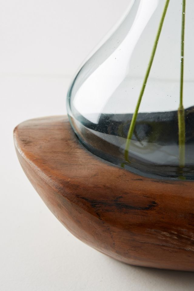Teak & Bottle Bud Vase #8
