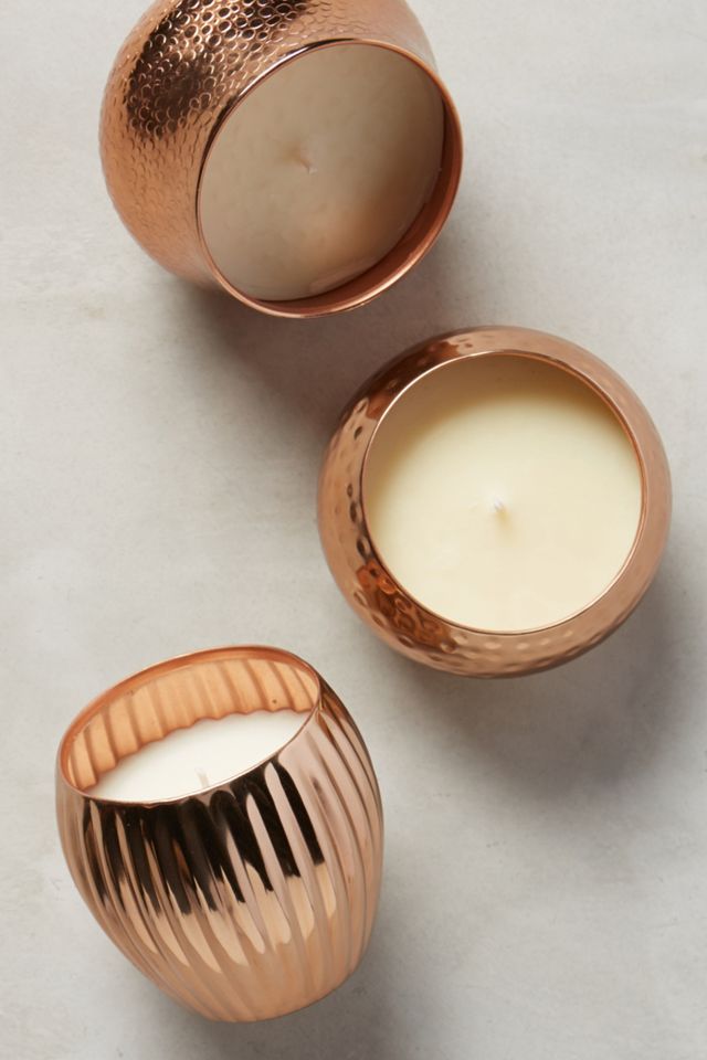 Capri Blue Textured Copper Candle #1
