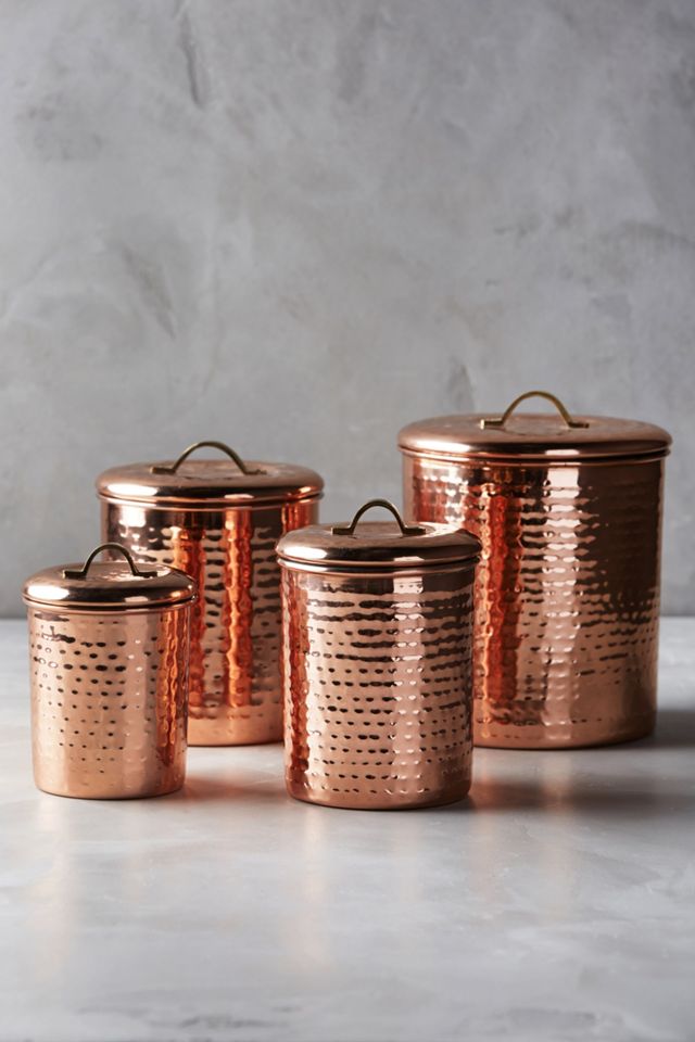 Copper-Plated Canisters, Set of 4 #4