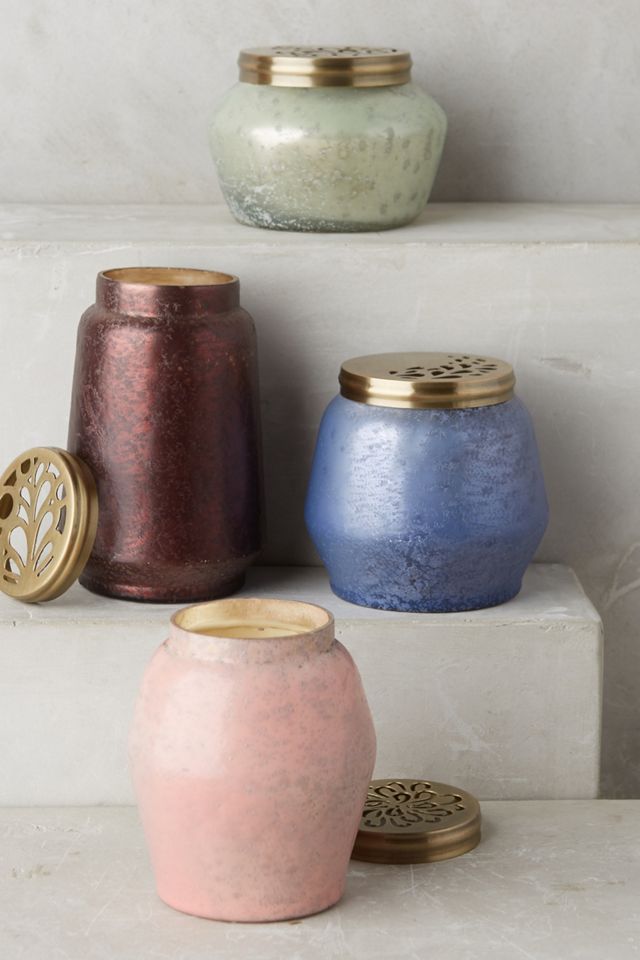 Capri Blue Frosted Foliage Candle #1